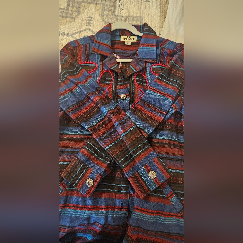 Striped King Ranch Button Up Duster